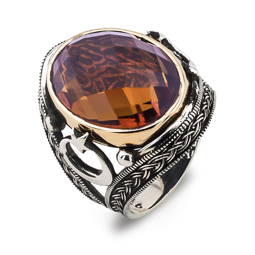 zultanit-tasli-ayyildiz-tasarimli-la-galibe-illallah-yazili-gumus-erkek-yuzuk-6242